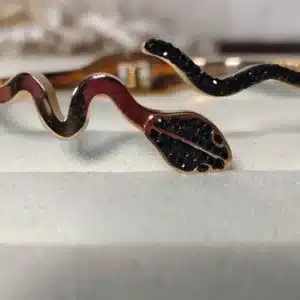 Snake Look Beautiful Copper Bracelet Black Studded