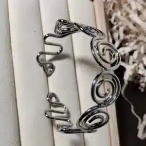 Free Size Silver Swirl Statement Cuff Bracelet