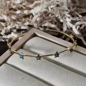 Unique Evil Eye Star Charm Bangle Bracelet