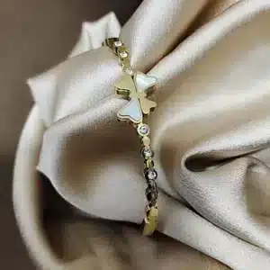 Bow Style Studded Look Anti-tarnish Bracelet