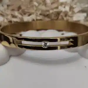 Anti-Tarnish Single Crystal Cutout Bangle