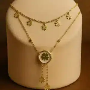 Beautiful Flower Double Layer Anti-tarnish Stainless Steel Anti-tarnish Chain