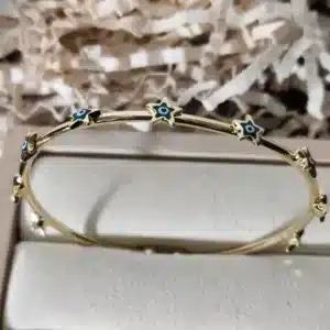 Unique Evil Eye Star Charm Bangle Bracelet