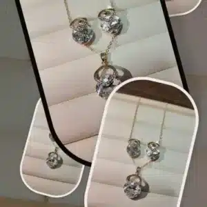 Anti-tarnish Stainless Steel Waterproof Chain Pendent Set with Earrings