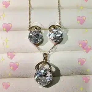 Anti-tarnish Stainless Steel Waterproof Chain Pendent Set with Earrings